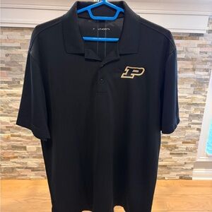Port Authority Black Polo Shirt with Gold Logo
